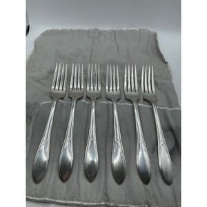 Set of 6 Wm Rogers Mfg Co Original Rogers Silverplate Forks Elegant Design